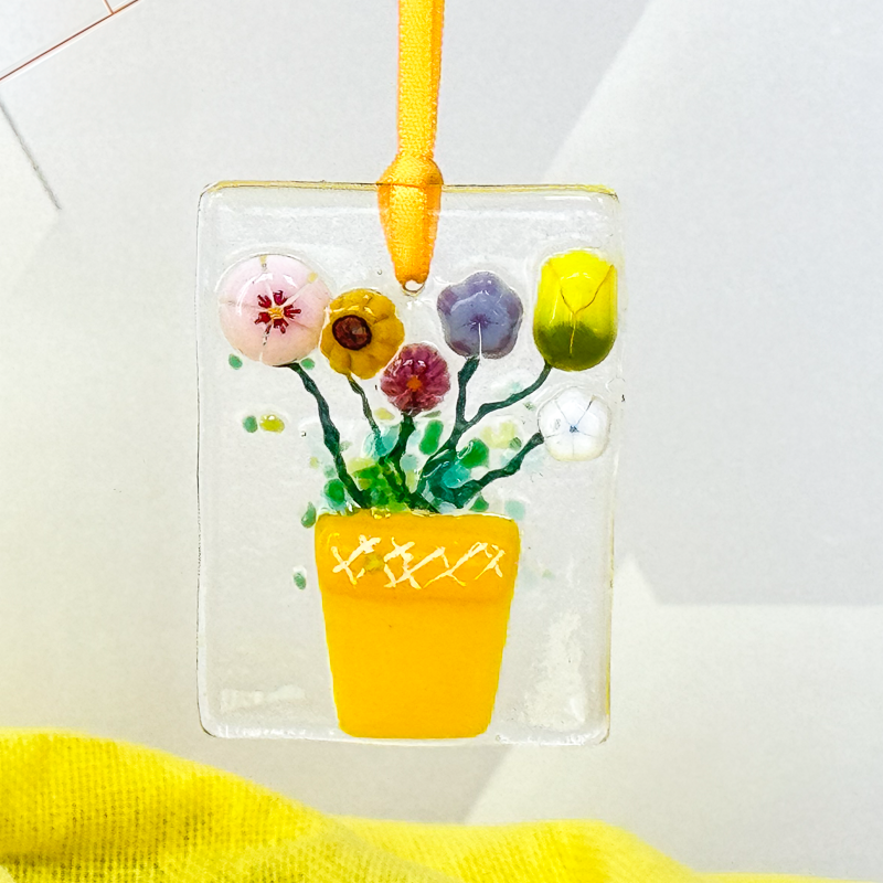 Fused Glass Suncatcher with or without Greeting Card-4989