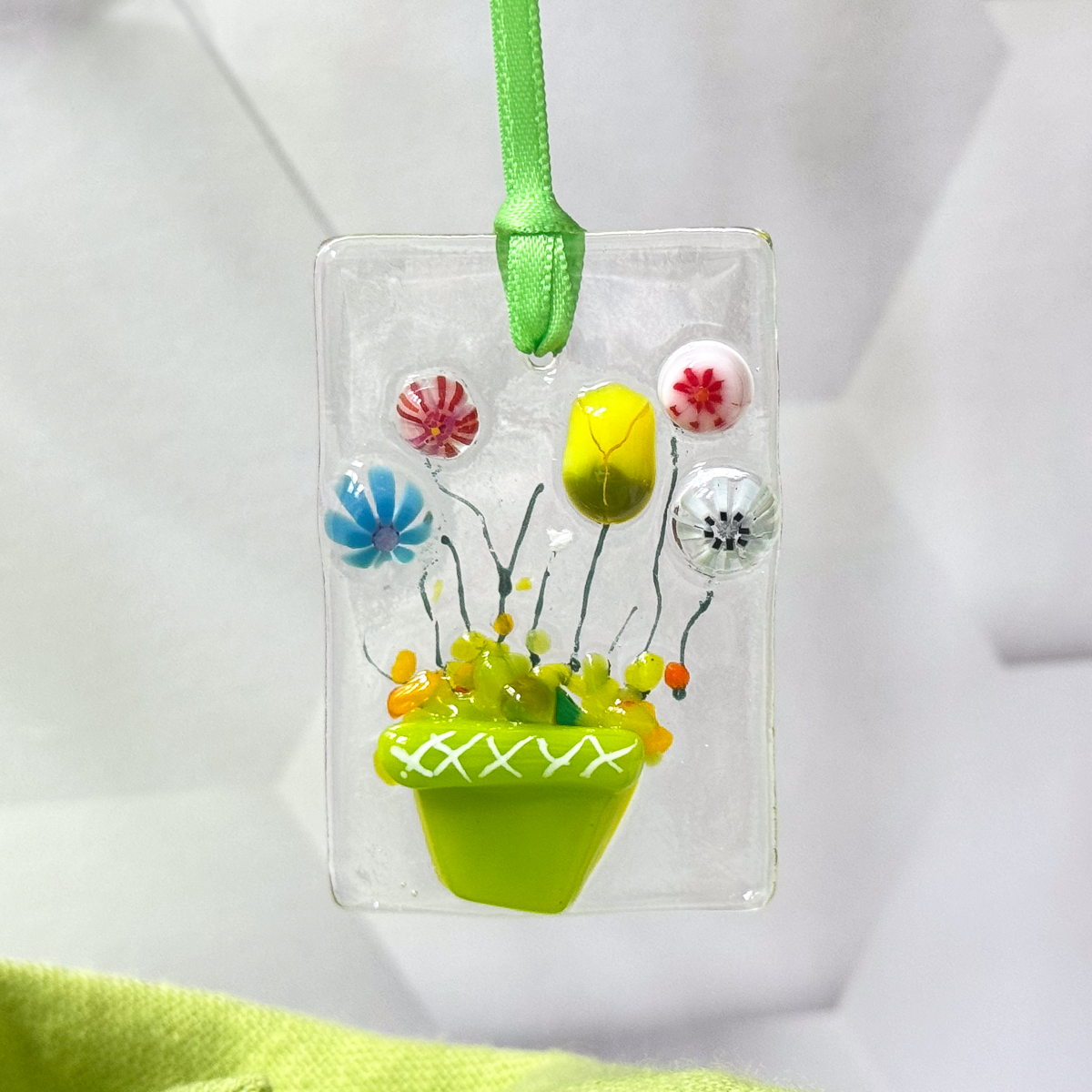 Fused Glass Suncatcher with or without Greeting Card-4989