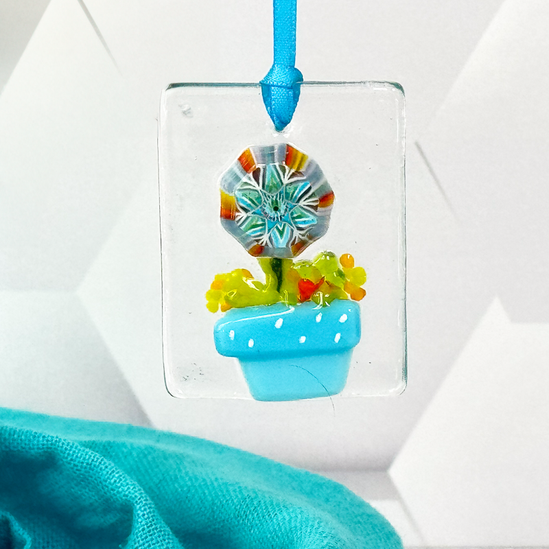 Fused Glass Suncatcher with or without Greeting Card-4989