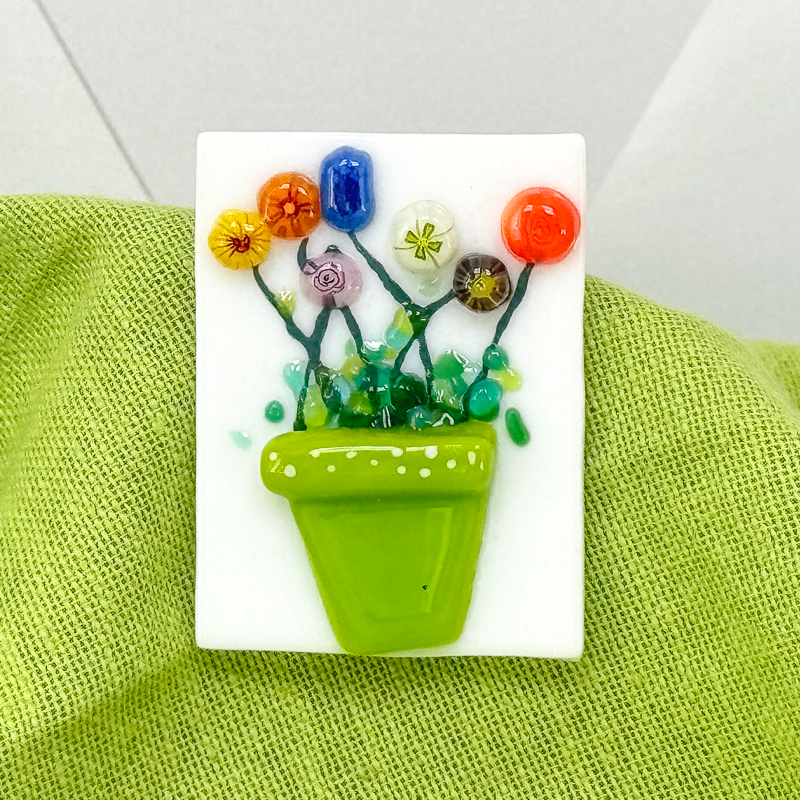 Fused Glass Magnet with or without Greeting Card-4990