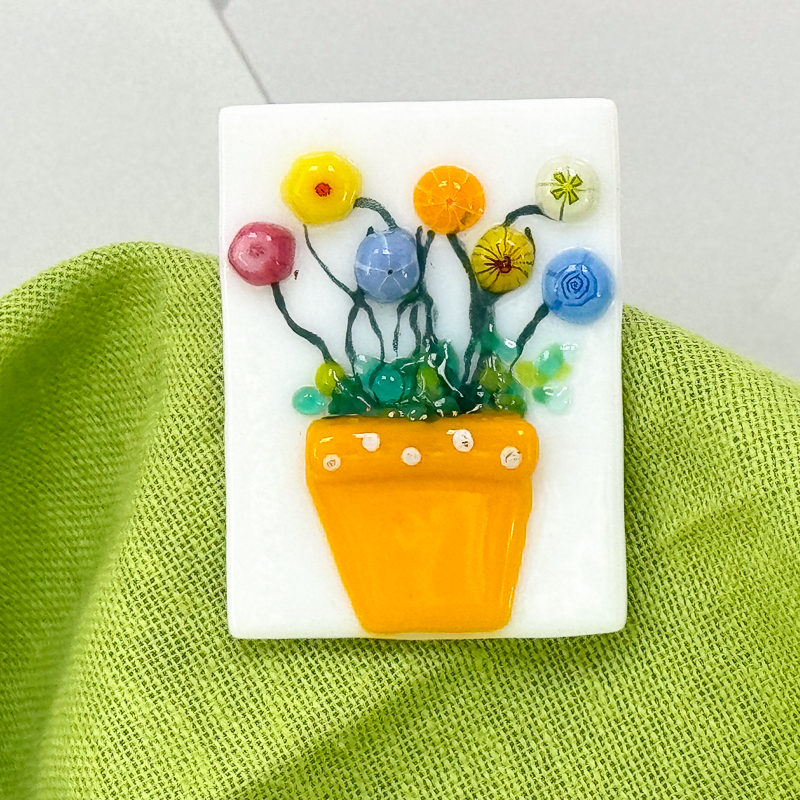 Fused Glass Magnet with or without Greeting Card-4990