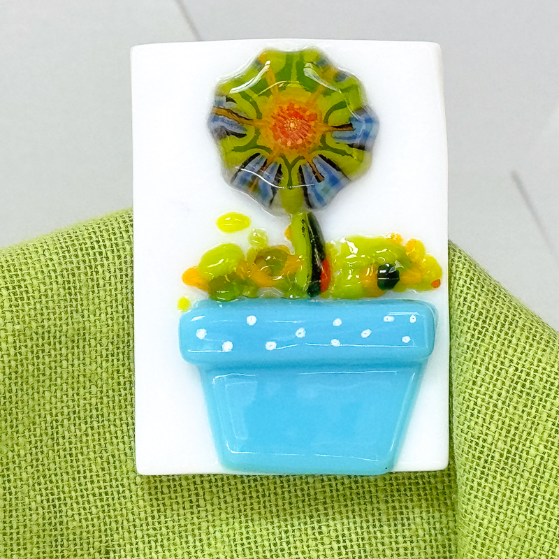 Fused Glass Magnet with or without Greeting Card-4990