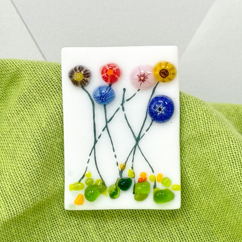 Fused Glass Magnet with or without Greeting Card-4990