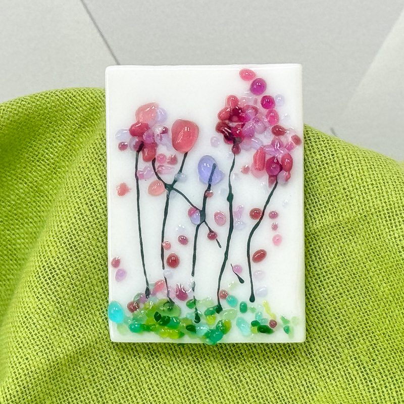 Fused Glass Magnet with or without Greeting Card-4990
