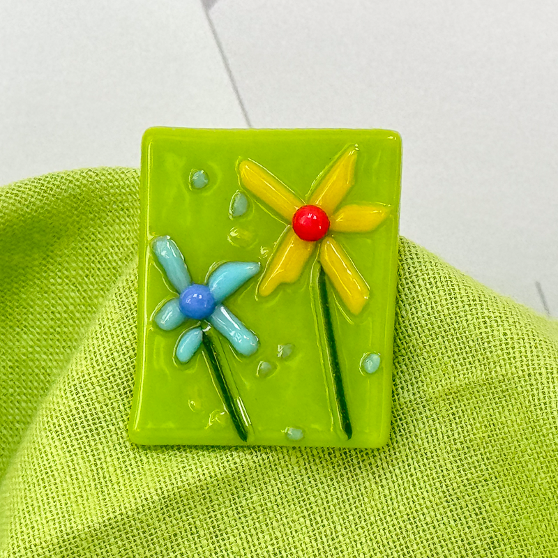 Fused Glass Magnet with or without Greeting Card-4990