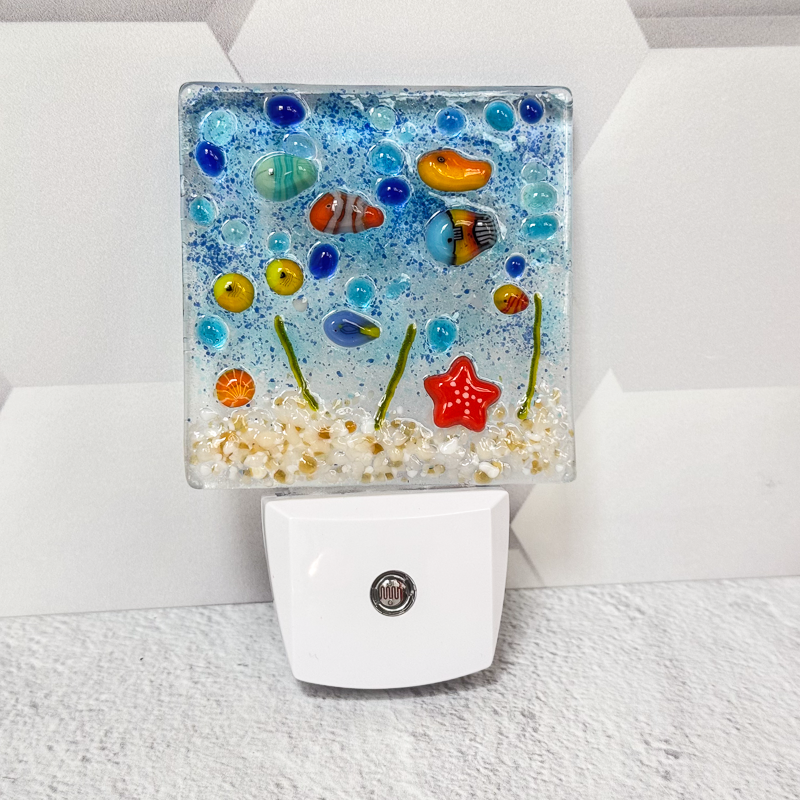 Underwater Ocean Fused Glass Nightlight-4998