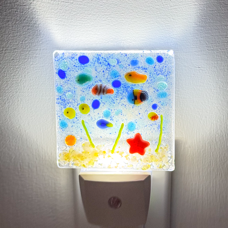 Underwater Ocean Fused Glass Nightlight-4998