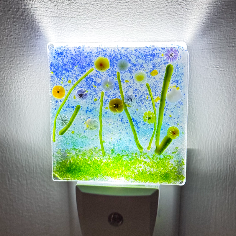 Floral Fused Glass Nightlight-5000