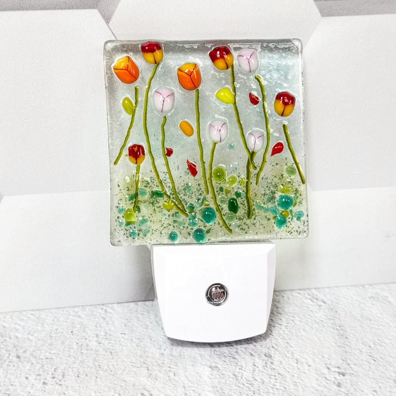 Floral Fused Glass Nightlight-5001