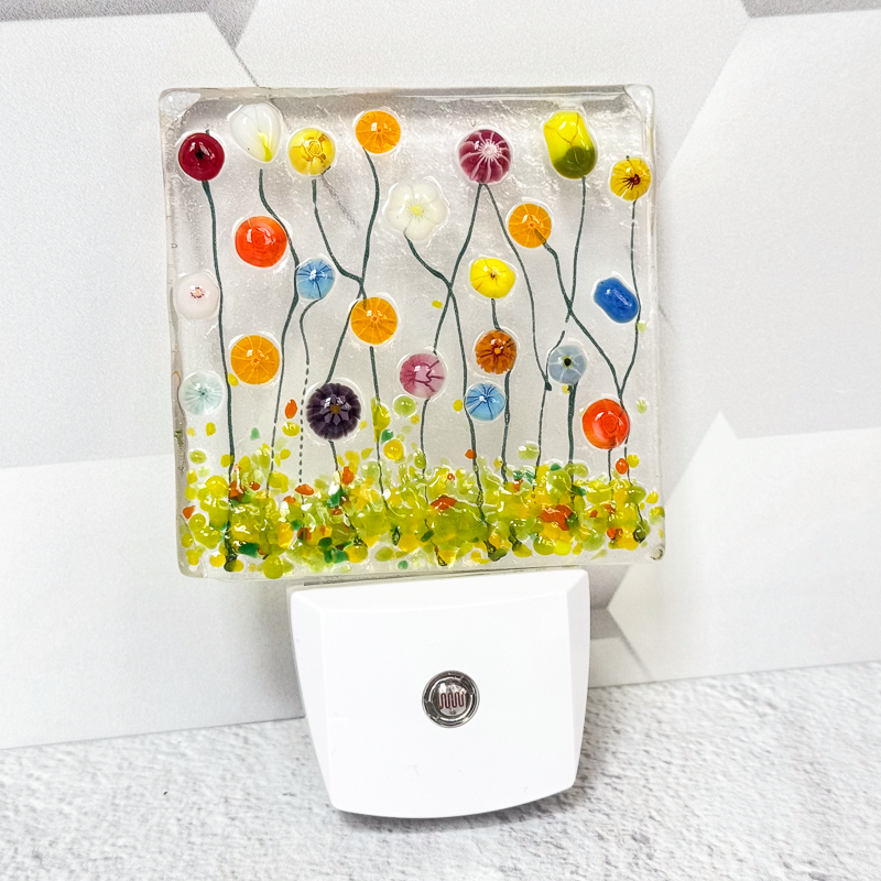 Floral Fused Glass Nightlight-5002