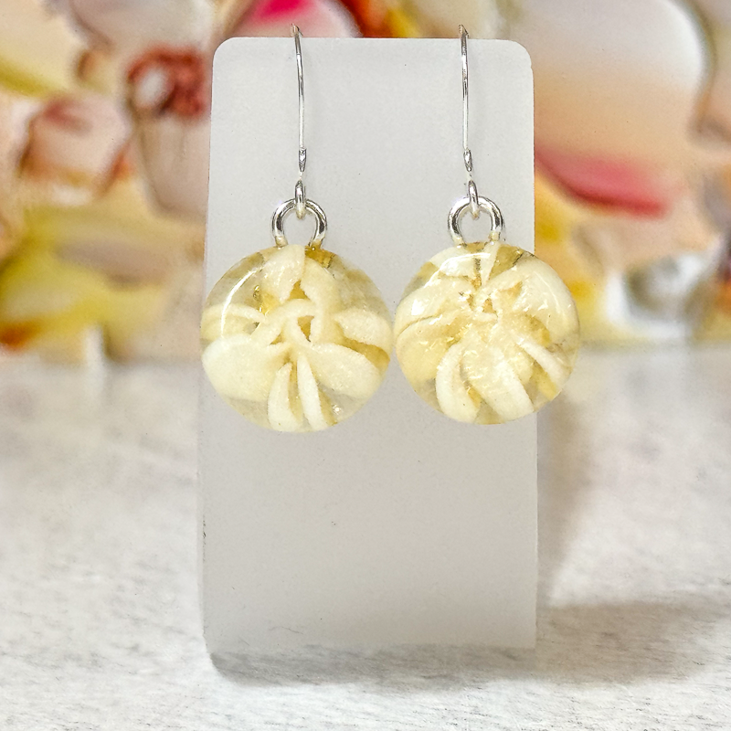Floral Fused Glass Earrings-5005