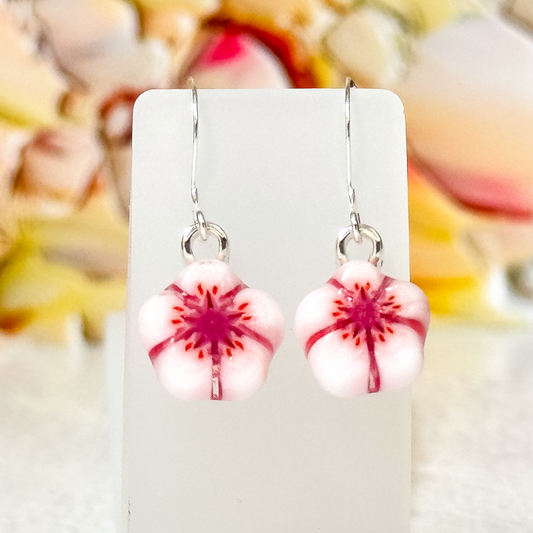 Floral Fused Glass Earrings-5008