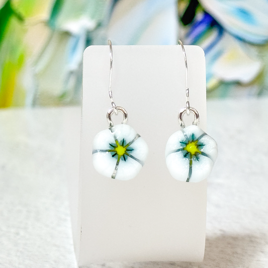 Floral Fused Glass Earrings-5010
