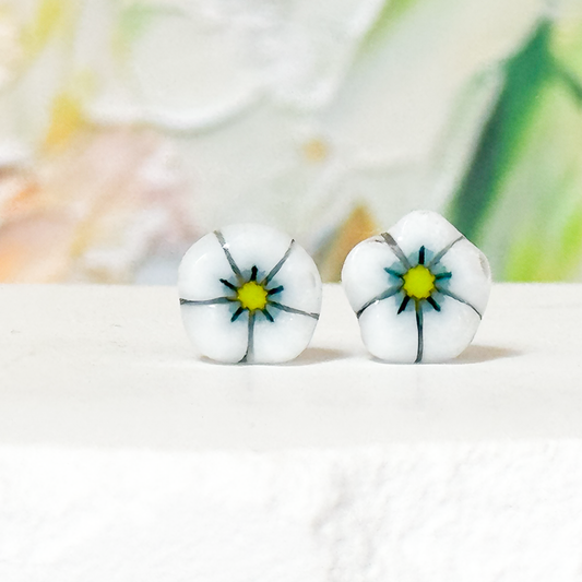 Floral Fused Glass Studs-5013