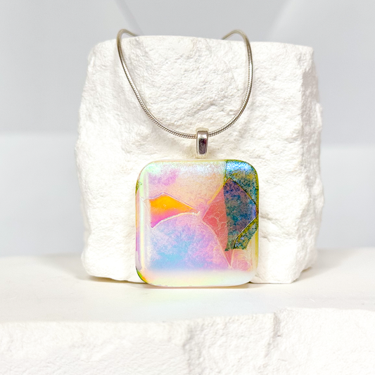 Indescribable Dichroic Fused Glass Necklace-5019