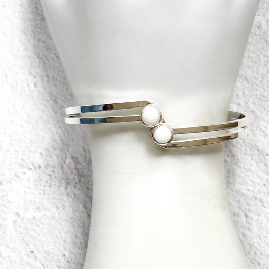 Wavy Fused Glass Cuff Bracelet-5042