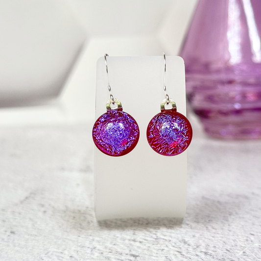 Dichroic Fused Glass Earring Dots-5068