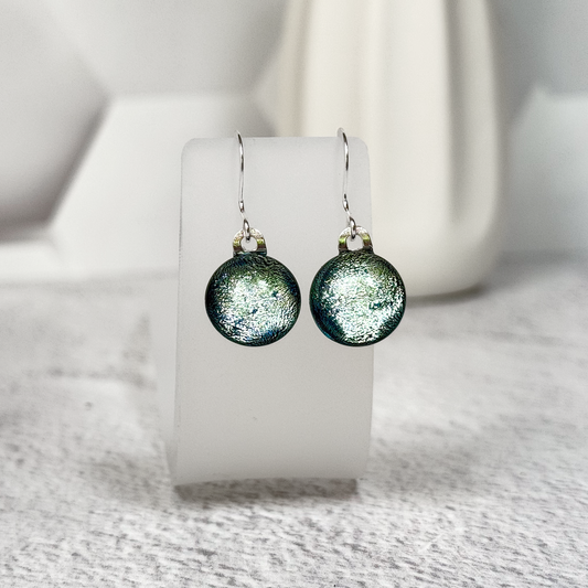 Dichroic Fused Glass Earring Dots-5070
