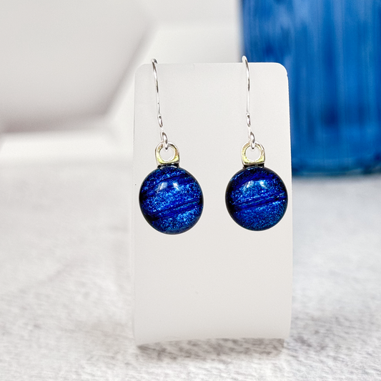 Dichroic Fused Glass Earring Dots-5075