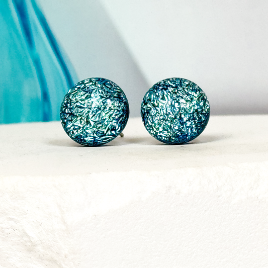 Dichroic Fused Glass Earring Studs-5081