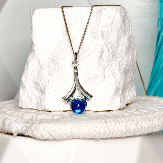 Wishbone Fused Glass Necklace-5100