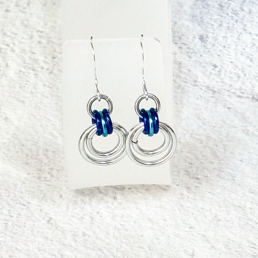 Concentric Circles Chainmail Earrings - 9271