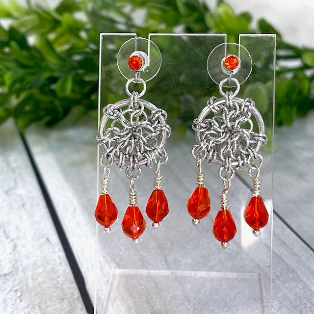 Dreamcatcher Chainmail Earrings - 9628