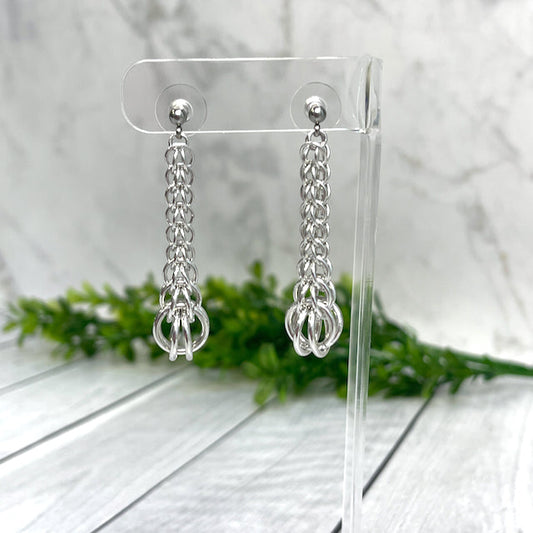 Graduated Chainmail Earring Drops - 9631