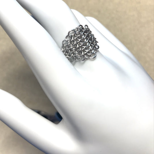 Euro Diamond Chainmail Ring - 9646
