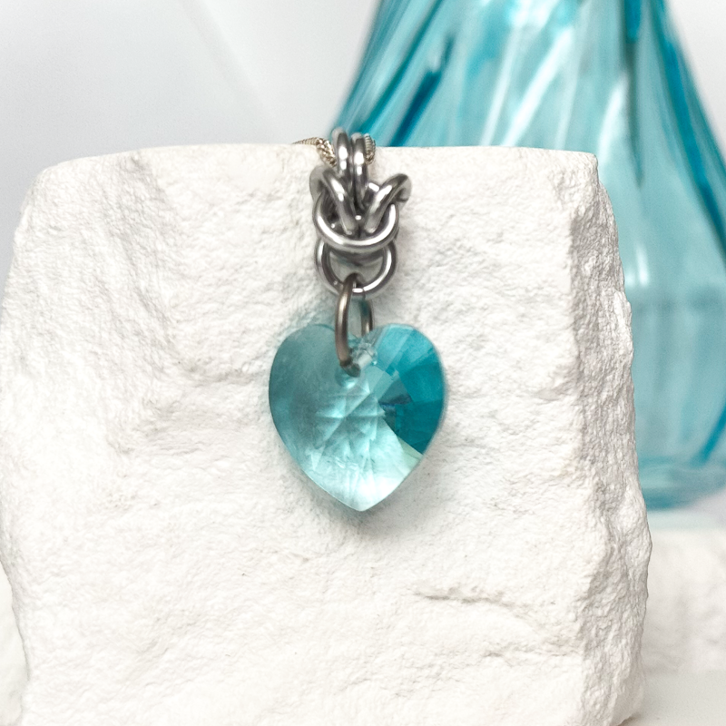 Swarovski Heart Chainmail Necklace - 9667