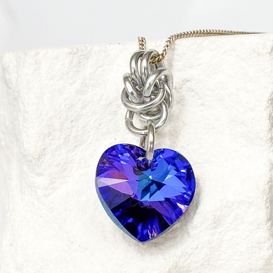 Swarovski Heart Chainmail Necklace - 9669