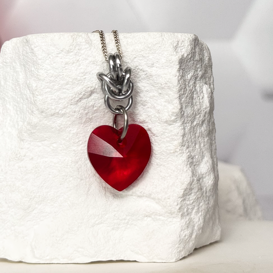 Swarovski Heart Chainmail Necklace - 9672