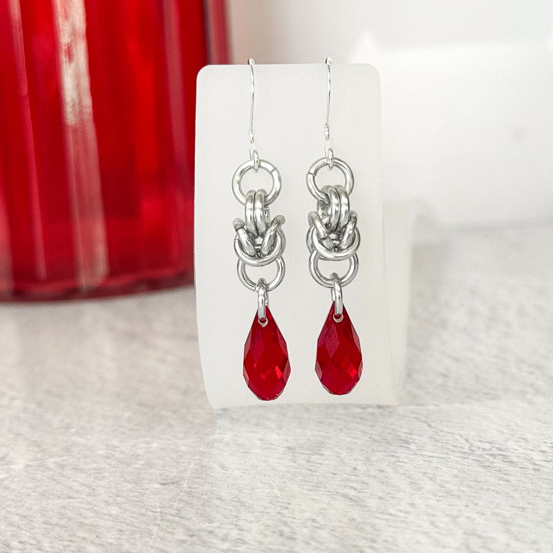 Swarovski Briolet Chainmail Earrings - 9674