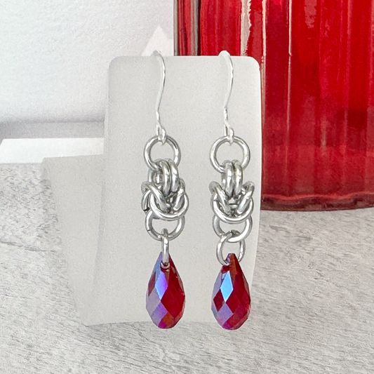 Swarovski Briolet Chainmail Earrings - 9675