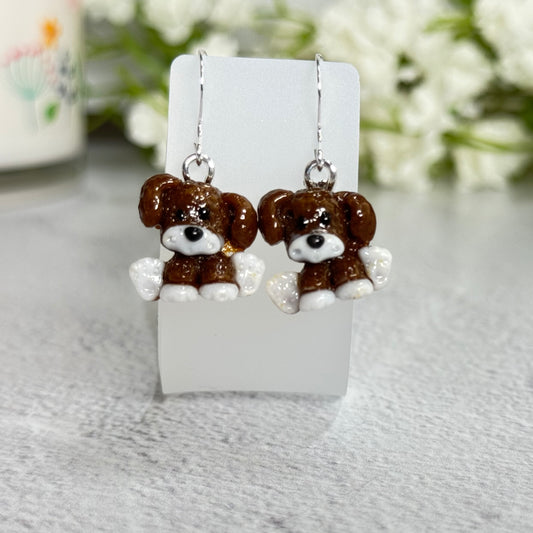 Dog Fused Glass Earrings - 4373