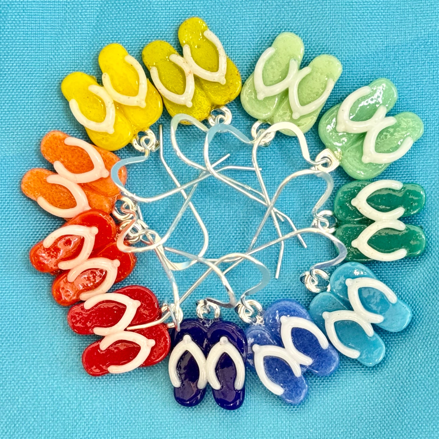 Flip Flop Fused Glass Earrings - 4499