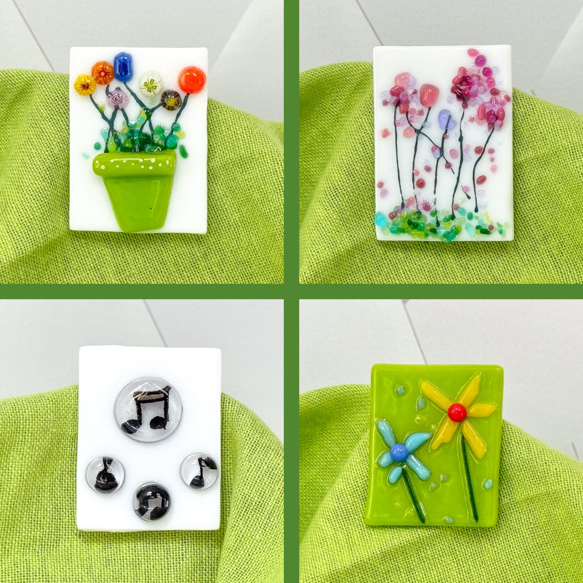 Fused Glass Magnet with or without Greeting Card-4990