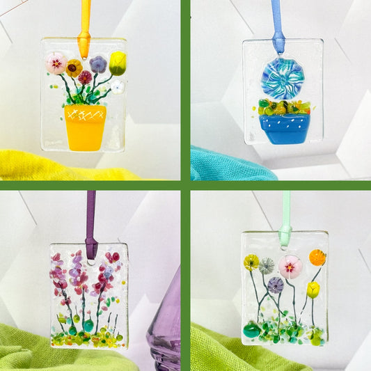 Fused Glass Suncatcher with or without Greeting Card-4989