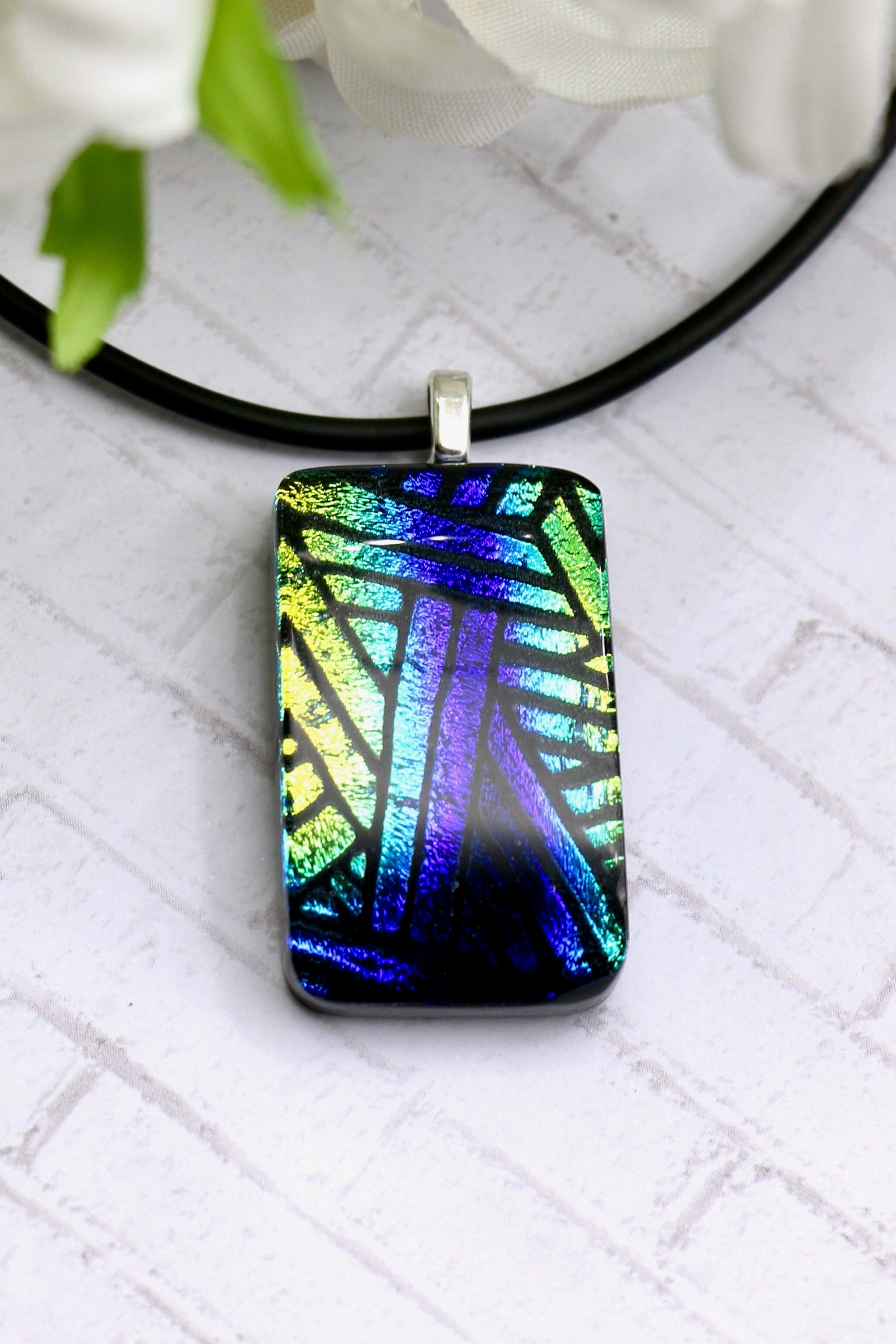 Fused Glass Necklace - 2752
