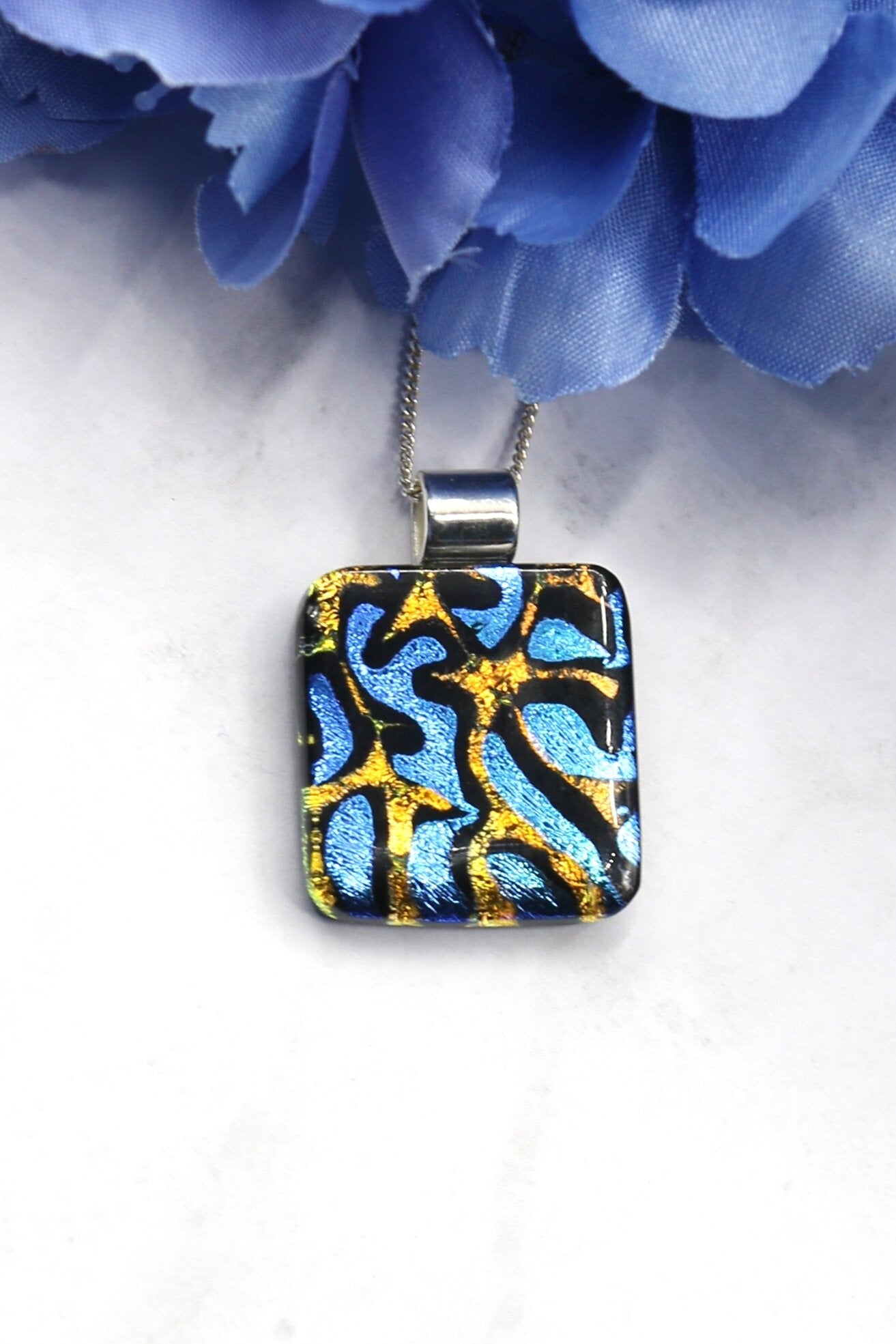 Fused Glass Necklace - 2768