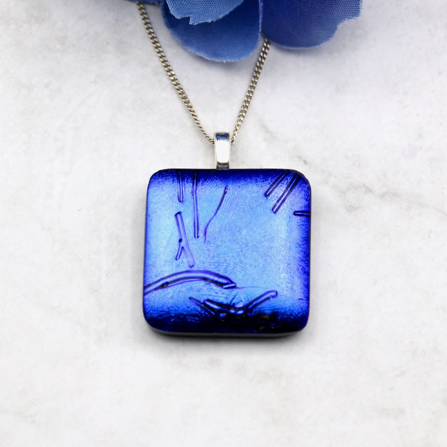 Fused Glass Necklace - 2824