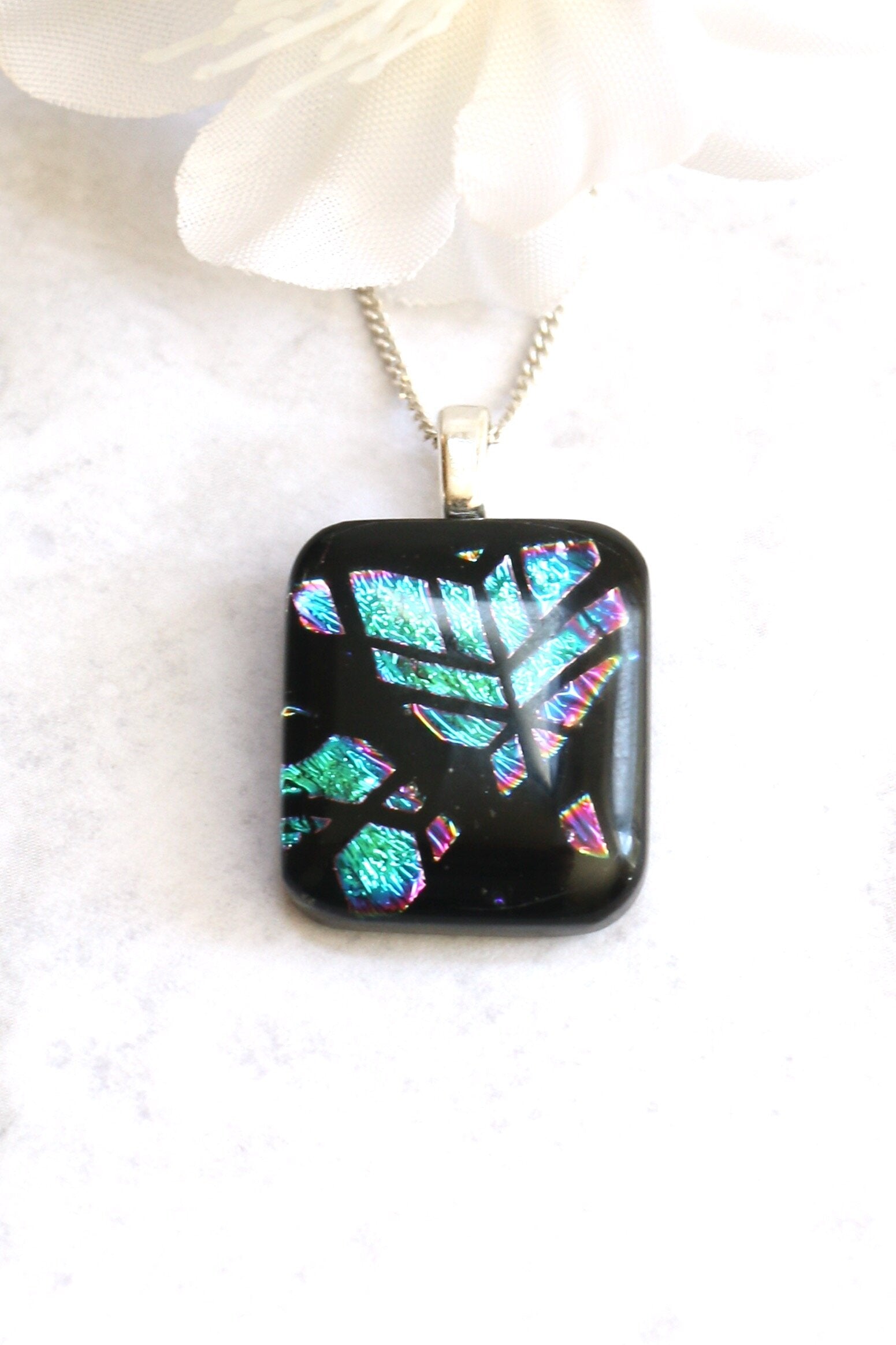 Fused Glass Necklace - 2847