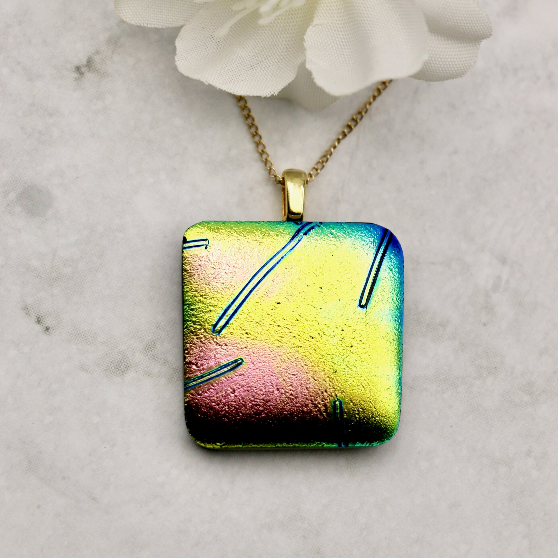 Fused Glass Necklace - 2860