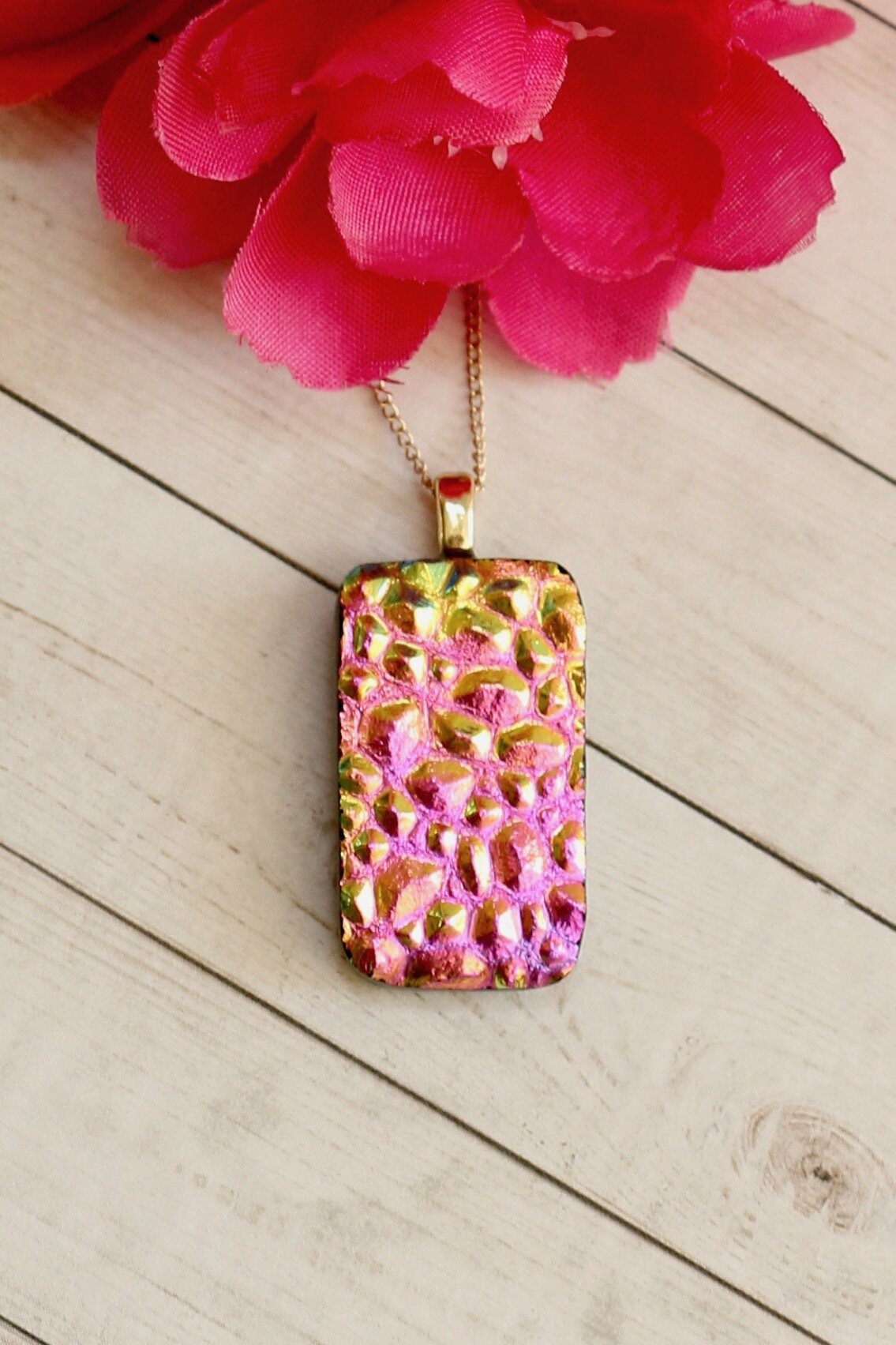 Fused Glass Necklace - 2862