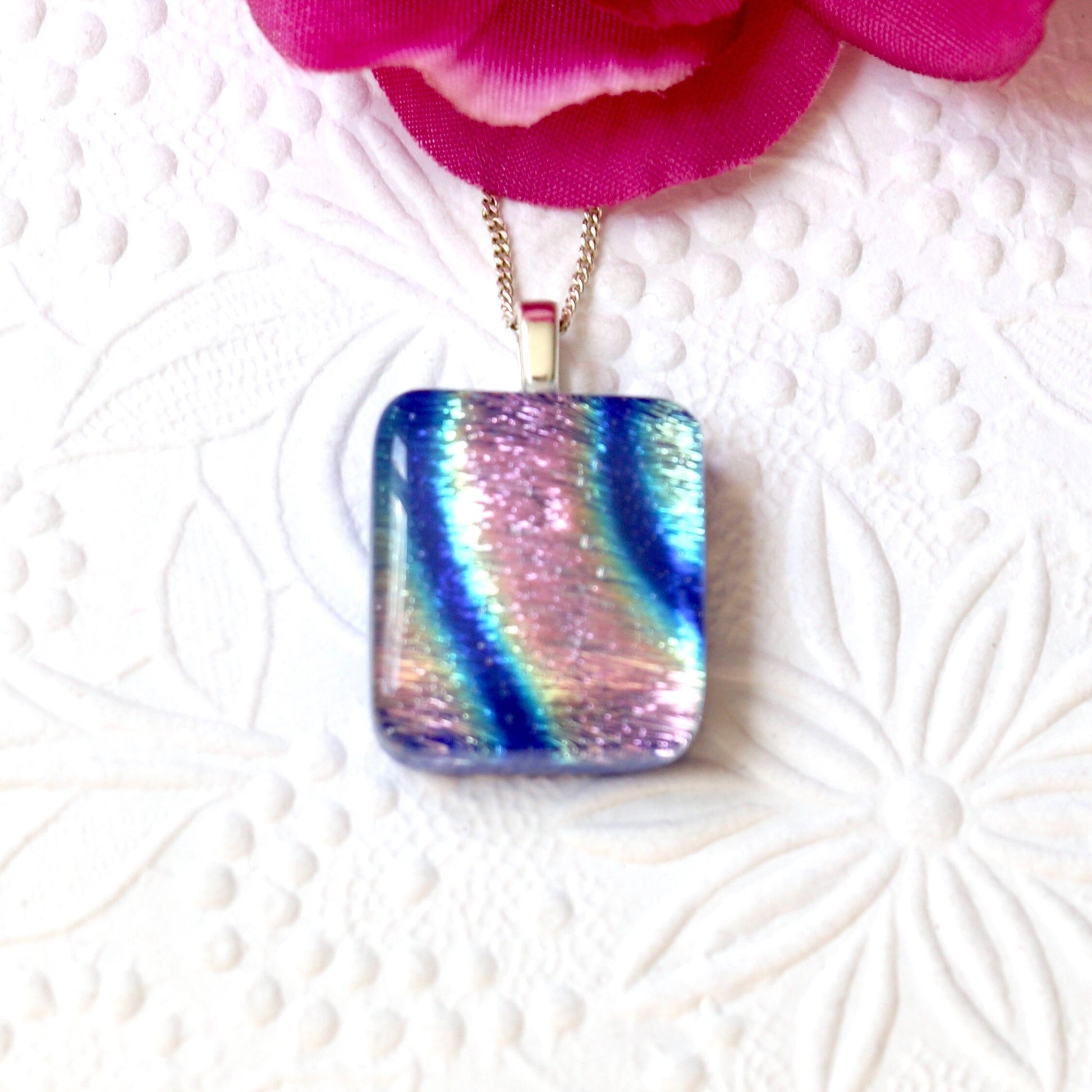 Fused Glass Necklace - 2913