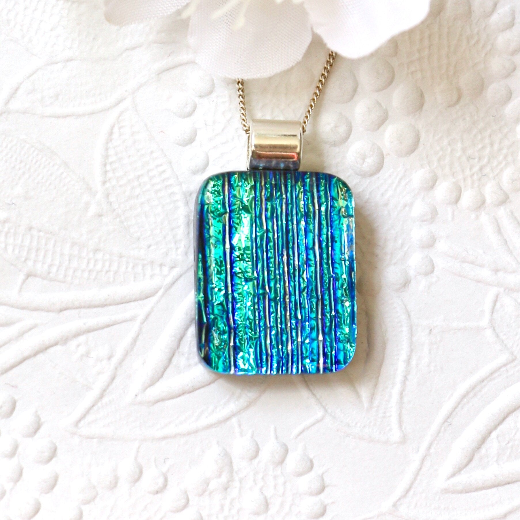 Fused Glass Necklace - 2917