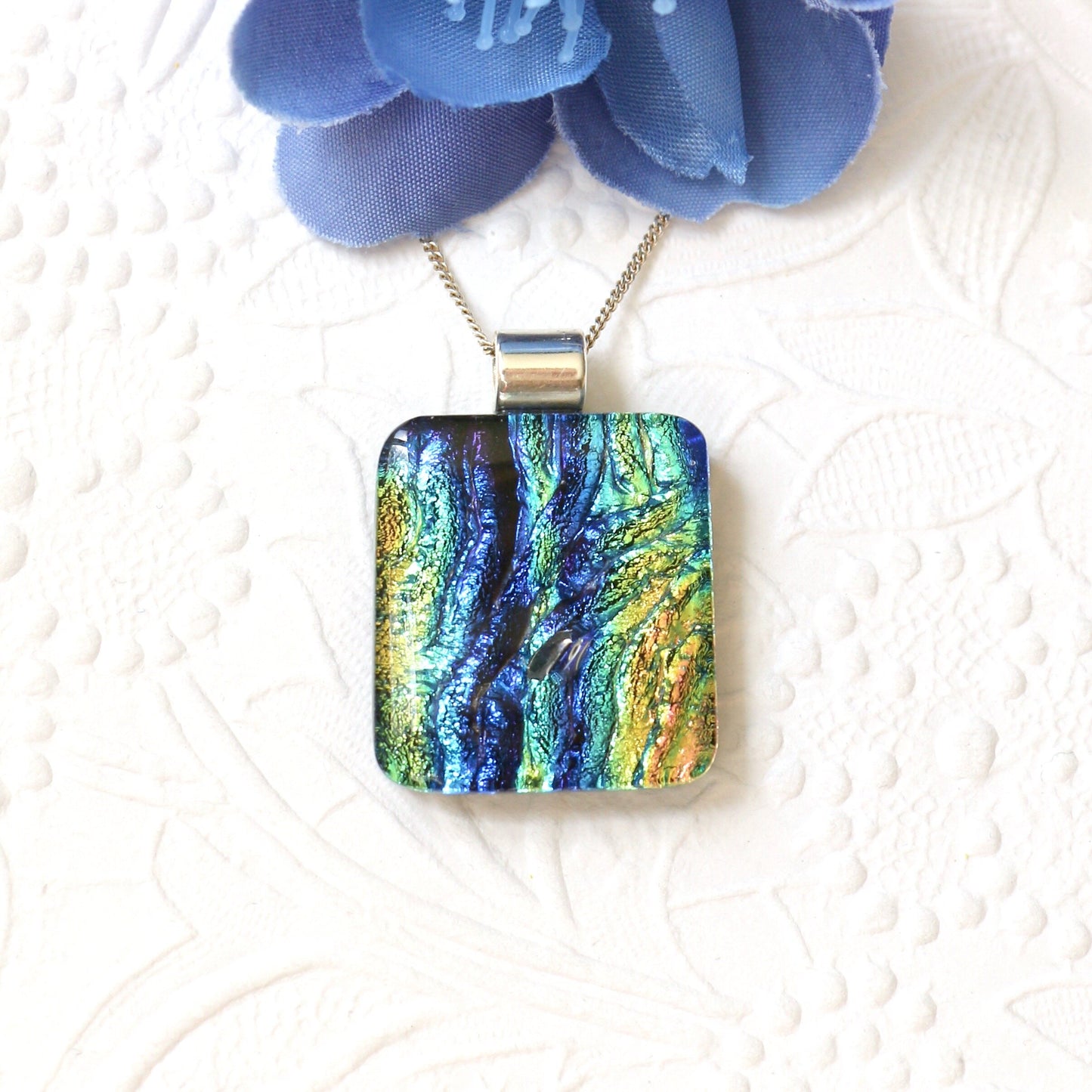 Fused Glass Necklace - 2924