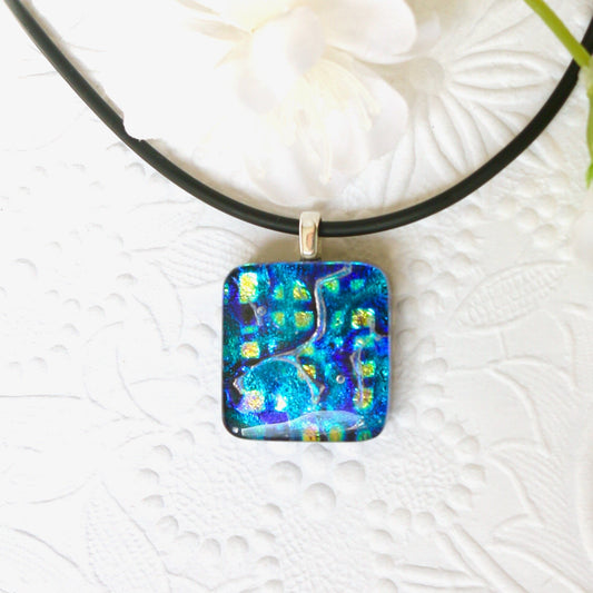 Fused Glass Necklace - 2928