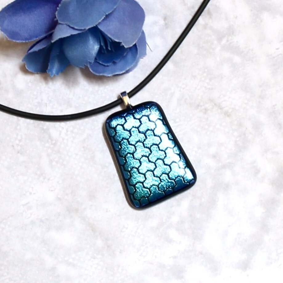 Fused Glass Necklace - 2948