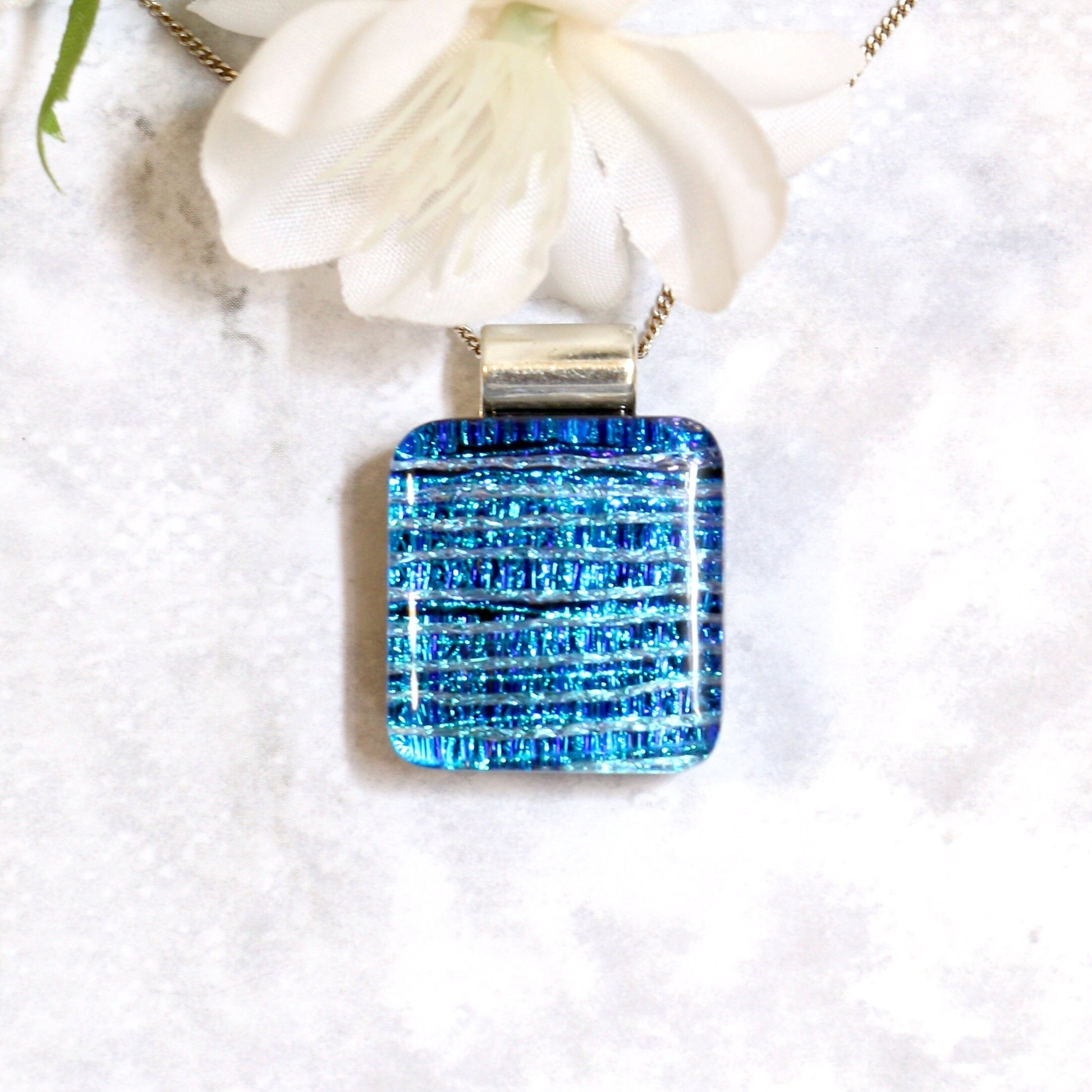 Fused Glass Necklace - 2952